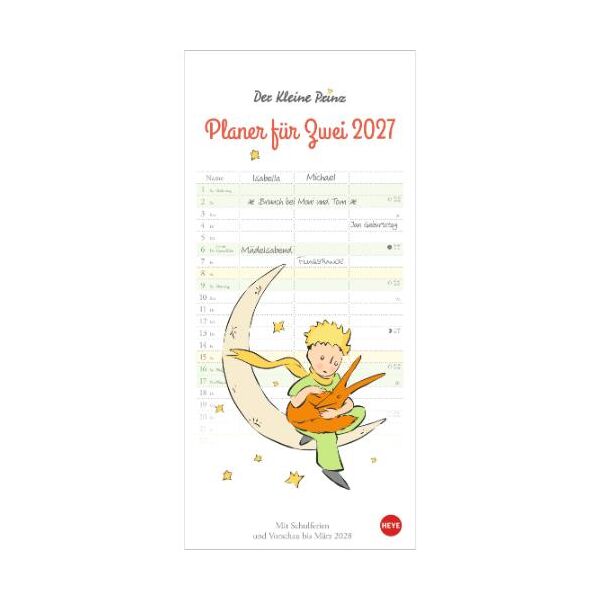 Kalender 2027 Der Kleine Prinz Planer für zwei 16 X 34,7