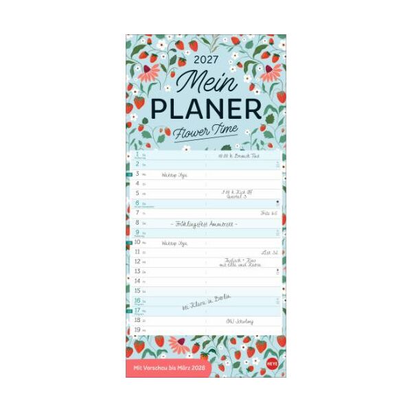 Kalender 2027 Deko-Mein Planer Flower Time 21 X 45
