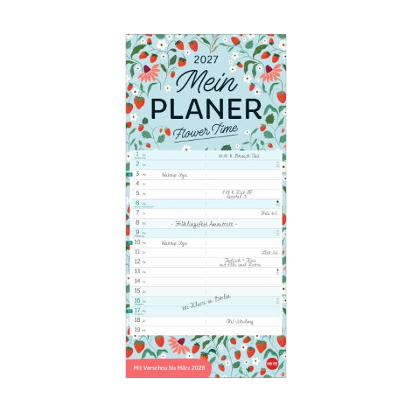 Kalender 2027 Deko-Mein Planer Flower Time 21 X 45