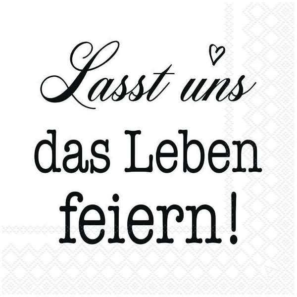 Servietten 33 x 33 cm 3-lagig 20 Servietten Lasst uns das Leben feiern Lunch Ambiente