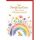 Konfirmation Glückwunschkarte mit Briefumschlag Regenbogen Blumen Taube herzlichen Glückwunsch