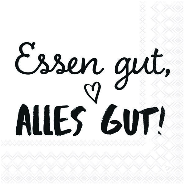 Servietten Lunch 33 x 33 cm 3-lagig 20 Servietten Essen gut, alles gut!