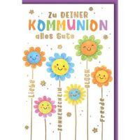 Kommunion Glückwunschkarte mit Briefumschlag Bunte...