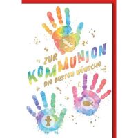 Kommunion Glückwunschkarte mit Briefumschlag Bunte...