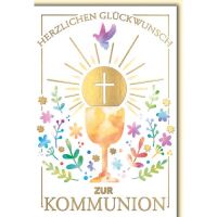 Kommunion Glückwunschkarte mit Briefumschlag...