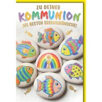 Kommunion Glückwunschkarte mit Briefumschlag Steine...