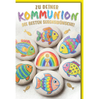 Kommunion Glückwunschkarte mit Briefumschlag Steine...