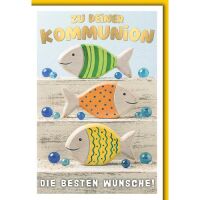 Kommunion Glückwunschkarte mit Briefumschlag bunte...