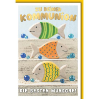 Kommunion Glückwunschkarte mit Briefumschlag bunte...