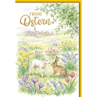 Ostern Grußkarte mit Briefumschlag Osterhase und...