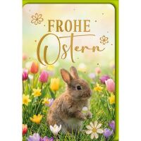 Ostern Grußkarte mit Briefumschlag Häschen in...