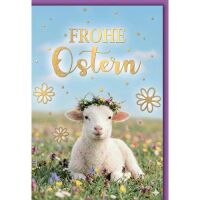 Ostern Grußkarte mit Briefumschlag Lamm mit...