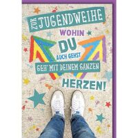 Jugendweihe Glückwunschkarte mit Briefumschlag...