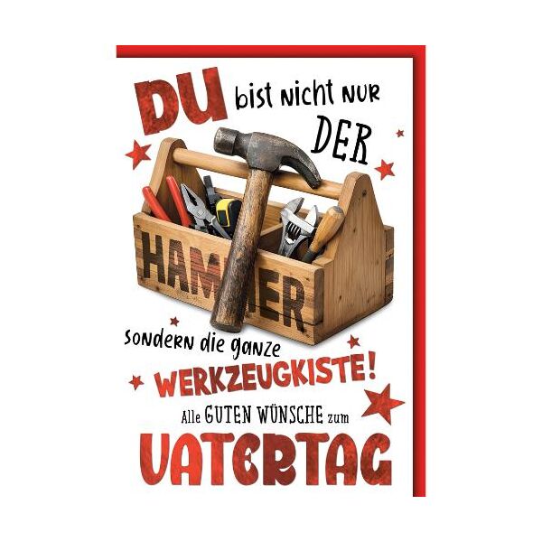 Vatertag Glückwunschkarte mit Briefumschlag Nicht nur der Hammer sondern die ganze Werkzeugkiste