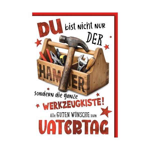 Vatertag Glückwunschkarte mit Briefumschlag Nicht nur der Hammer sondern die ganze Werkzeugkiste