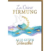 Firmung Glückwunschkarte mit Briefumschlag Fische...