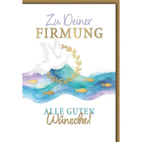 Firmung Glückwunschkarte mit Briefumschlag Fische...