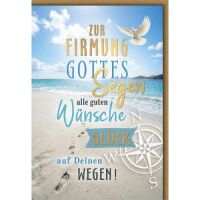 Firmung Glückwunschkarte mit Briefumschlag Strand...