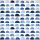 A Servietten Lunch 33x33cm 20 Servietten blaues Muster Blue Bows