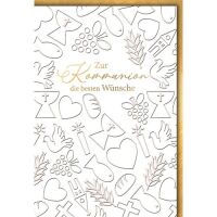 Kommunion Glückwunschkarte mit Briefumschlag Trauben...