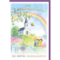 Kommunion Glückwunschkarte mit Briefumschlag Kirche...