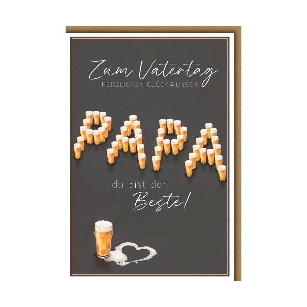 Vatertag Glückwunschkarte mit Briefumschlag Biergläser als "PAPA"