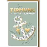 Firmung Glückwunschkarte mit Briefumschlag Anker mit...