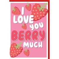 Liebe Grußkarte mit Briefumschlag I love you BERRY...