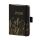 Sale Sonderpreis Kalender 2026 V-Book Buchkalender A6 Hardcover schwarz mit goldenen Blumen UVP: 11,49