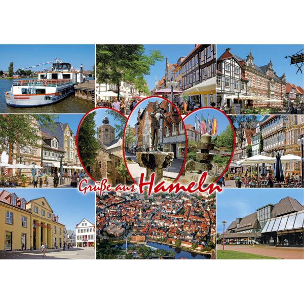 Hameln Postkarte Ansichtskarte Rattenfängerstadt Weltpostkarte