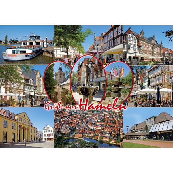 Hameln Postkarte Ansichtskarte Rattenfängerstadt Weltpostkarte