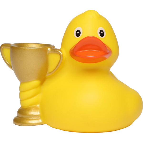 Pokalente Siegerente Quietscheente Badeente ca. 8 cm gross