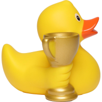 Pokalente Siegerente Quietscheente Badeente ca. 8 cm gross