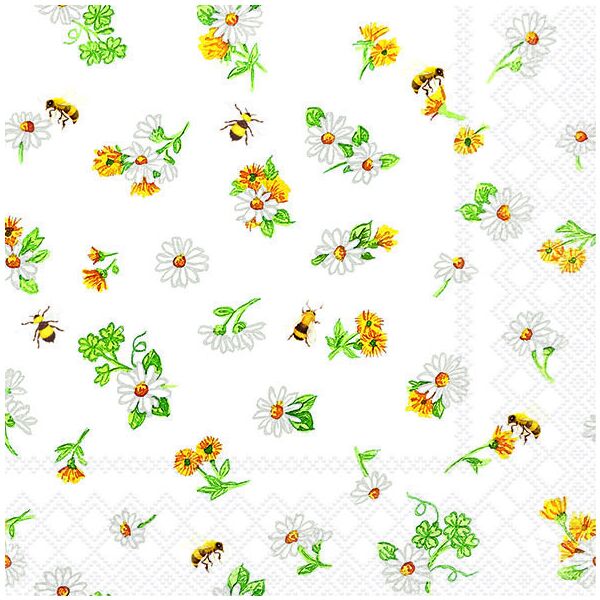 Servietten Lunch Gänseblümchen Daisy All Over Blumen 33x33cm 20 Servietten 3-lagig