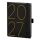 Kalender 2027 V-Book Buchkalender A5 Hardcover Notebook Kalender schwarz große Zahl 2027