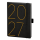 Kalender 2027 V-Book Buchkalender A5 Hardcover Notebook Kalender schwarz große Zahl 2027