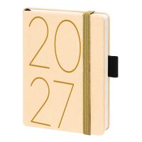 Kalender 2027 V-Book Buchkalender A6 Hardcover creme Zahl...