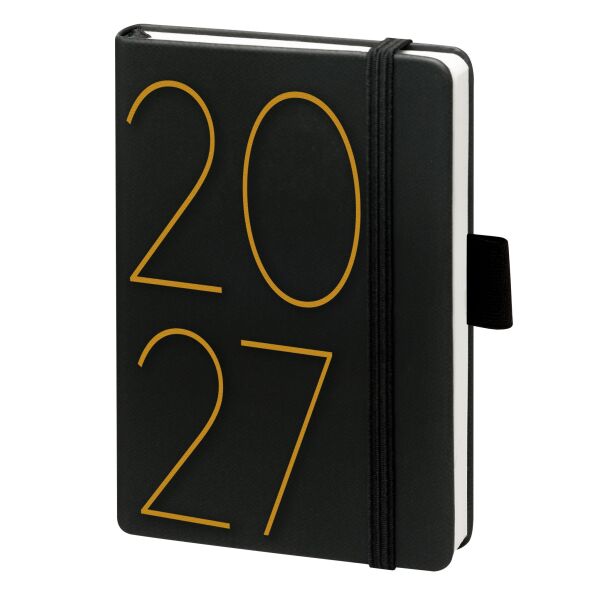 Kalender 2027 V-Book Buchkalender A6 Hardcover schwarz Zahl 2027