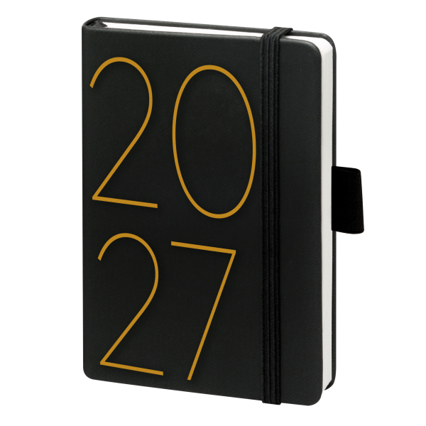 Kalender 2027 V-Book Buchkalender A6 Hardcover schwarz Zahl 2027
