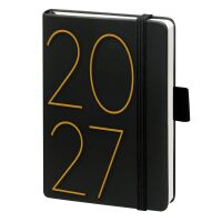 Kalender 2027 V-Book Buchkalender A6 Hardcover schwarz...