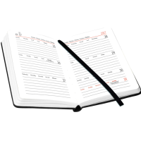 Kalender 2027 V-Book Buchkalender A6 Hardcover schwarz...