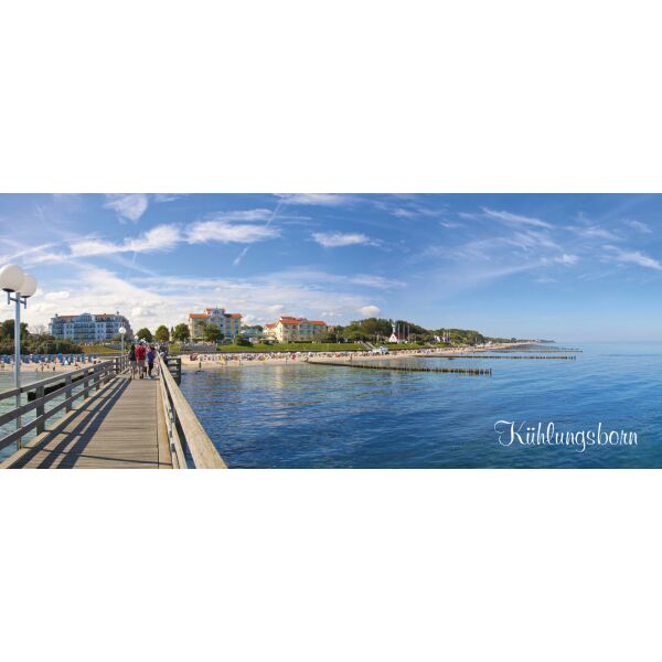 Kühlungsborn Kühlschrankmagnet ALU Querformat lang Seebrücke Strand Ostseebad