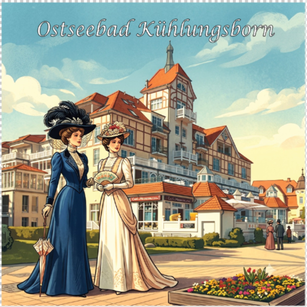 Kühlungsborn Ostseebad ALU Kühlschrankmagnet nostalgisches Motiv Kurhaus