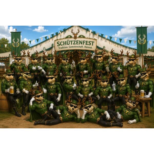 Schützenfest Kühlschrankmagnet Magnet Hubertusschützen Trötemänner Schützenzelt Glaube Tradition Heimat