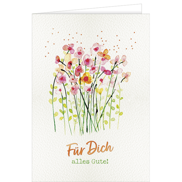 Für Dich alles Gute große A4 XXL Glückwunschkarte mit Umschlag Blumen