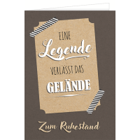 Ruhestand große A4 XXL Karte mit Umschlag Eine...