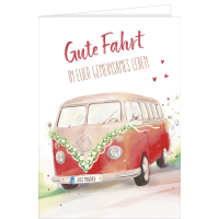 Hochzeit große A4 XXL Karte mit Umschlag Bus Gute...