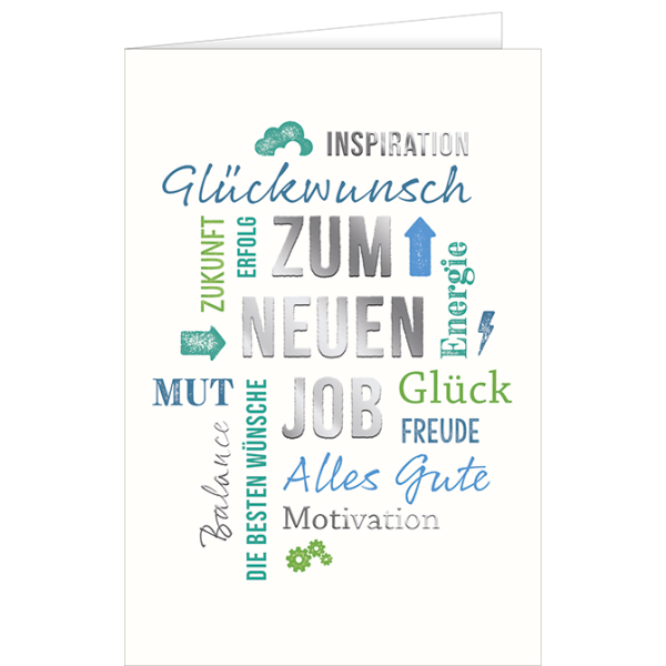 Zum neuen Job Glückwunschkarte mit Briefumschlag Glückwünsche neuer Job neue Arbeit