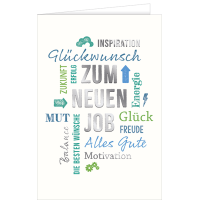 Zum neuen Job Glückwunschkarte mit Briefumschlag...