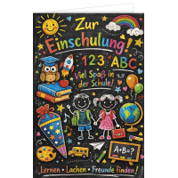 Schulanfang Glückwunschkarte mit Briefumschlag zur...
